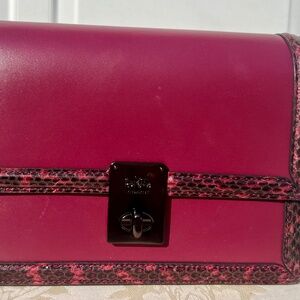 COACH HUTTON SHOULDER BAG WITH SNAKESKIN DETAIL